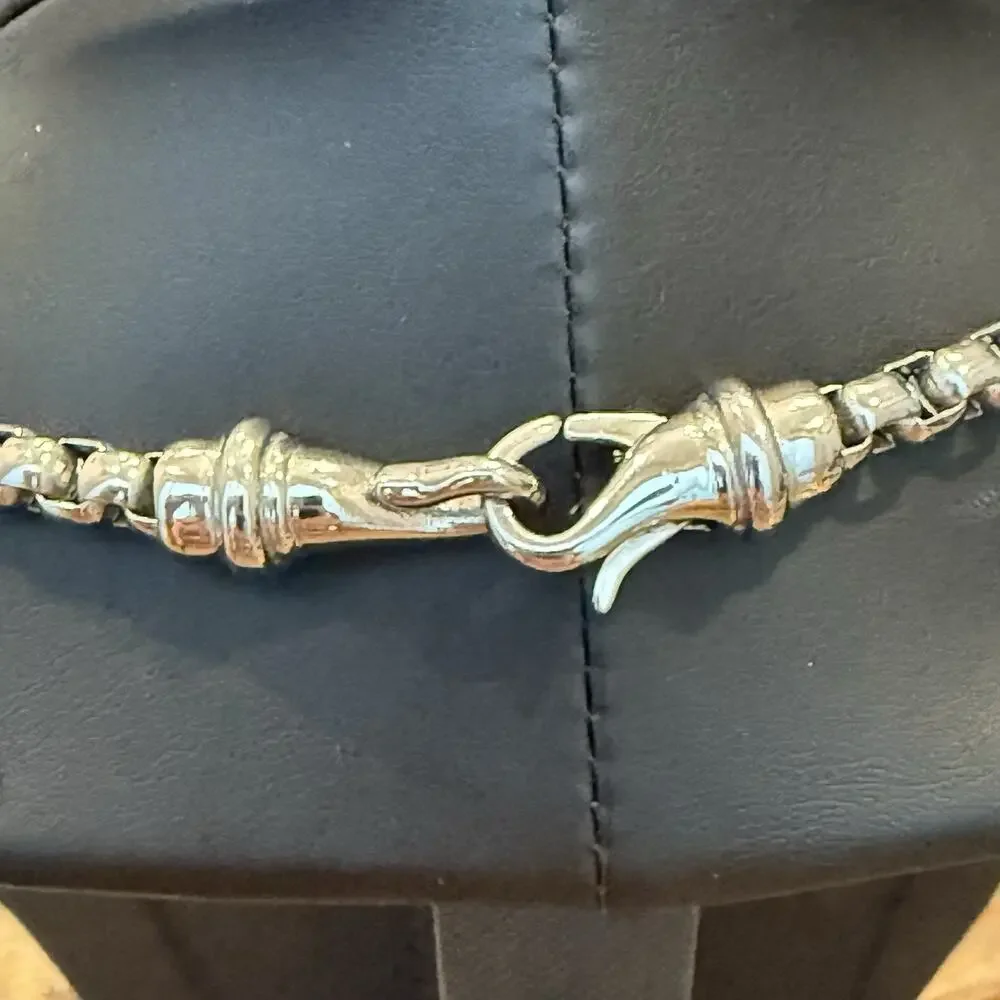 SHR Stainless Steel Heavy Round Box Chain Necklace 57g Venetian Link 22” Length
